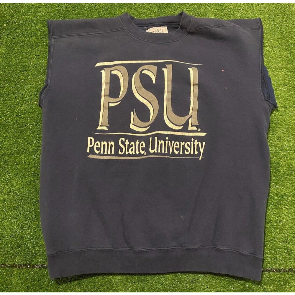 Vintage Genius Penn State PSU Nittany Lions sleeve less cut off t-shirt XL